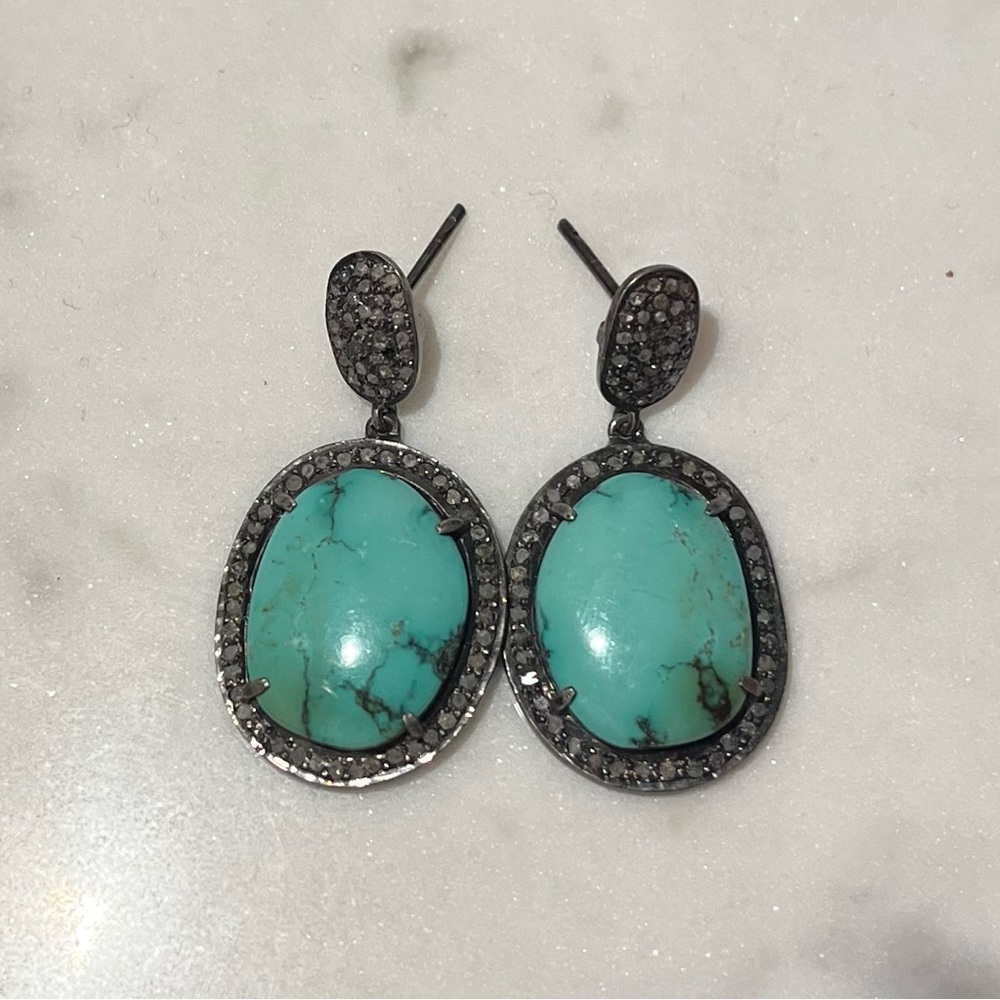 Elegant Turquoise and Silver Earrings